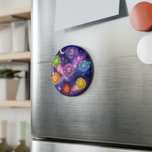Chakra Wheel Button Magnet — 7 Chakra Cosmic Design