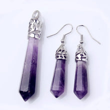 Natural Healing Crystal Stone Pendant and Earrings