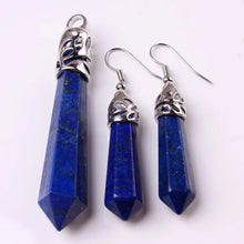 Natural Healing Crystal Stone Pendant and Earrings