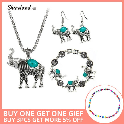 Elephant Pendant Bracelet and earrings