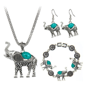 Elephant Pendant Bracelet and earrings