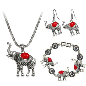 Elephant Pendant Bracelet and earrings