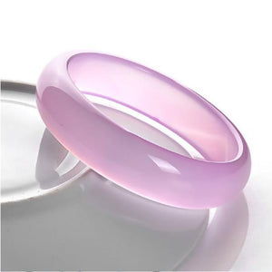 Natural Jade Pink Round Bangles