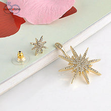 Crystal Star Dangle Gold Ear Earring