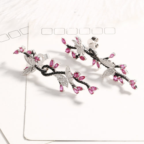 Butterfly Black Spinel Ruby with 925 Sterling Silver